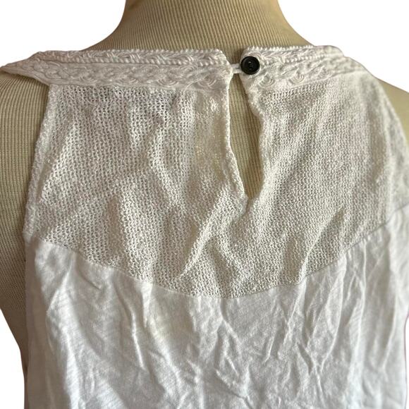 Juniors Tops Size Large White Tank Casual Cottage Classic - Picture 5 of 8